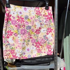 Love On A Hanger Floral Pink and Yellow Women's Skirt